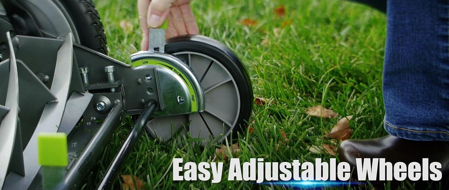 Earthwise 1715-16EW 16-Inch 7-Blade Push Reel Lawn Mower, Grey