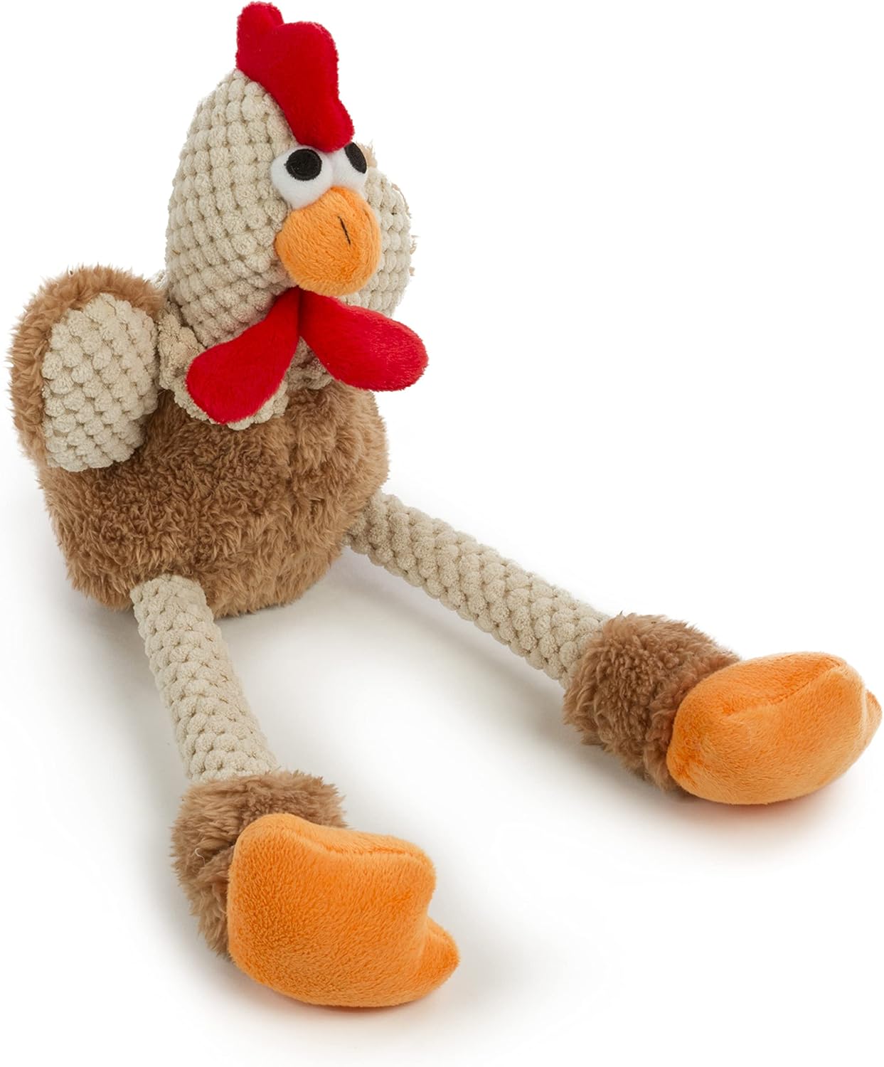 goDog Checkers Just for Me Skinny Cow Squeaky Plush Dog Toy, Chew Guard Technology - White, Mini