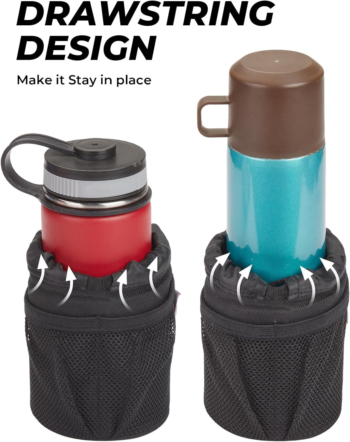KEMIMOTO Motorcycle Cup Holder, Oxford Fabric Motorcycle Drink Holder with 0.6"-1.5" Alligator Clamp, Universal Water Bottle Cup Accessories for Bike
