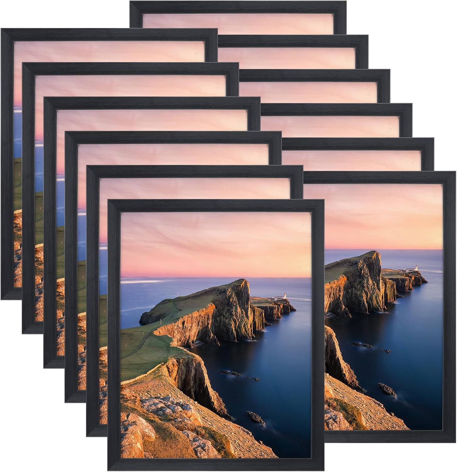 Giftgarden Black 8x10 Picture Frame Bulk, Multi 8 x 10 Photo Frames Set for Wall Hanging or Tabletop, 12 Pack