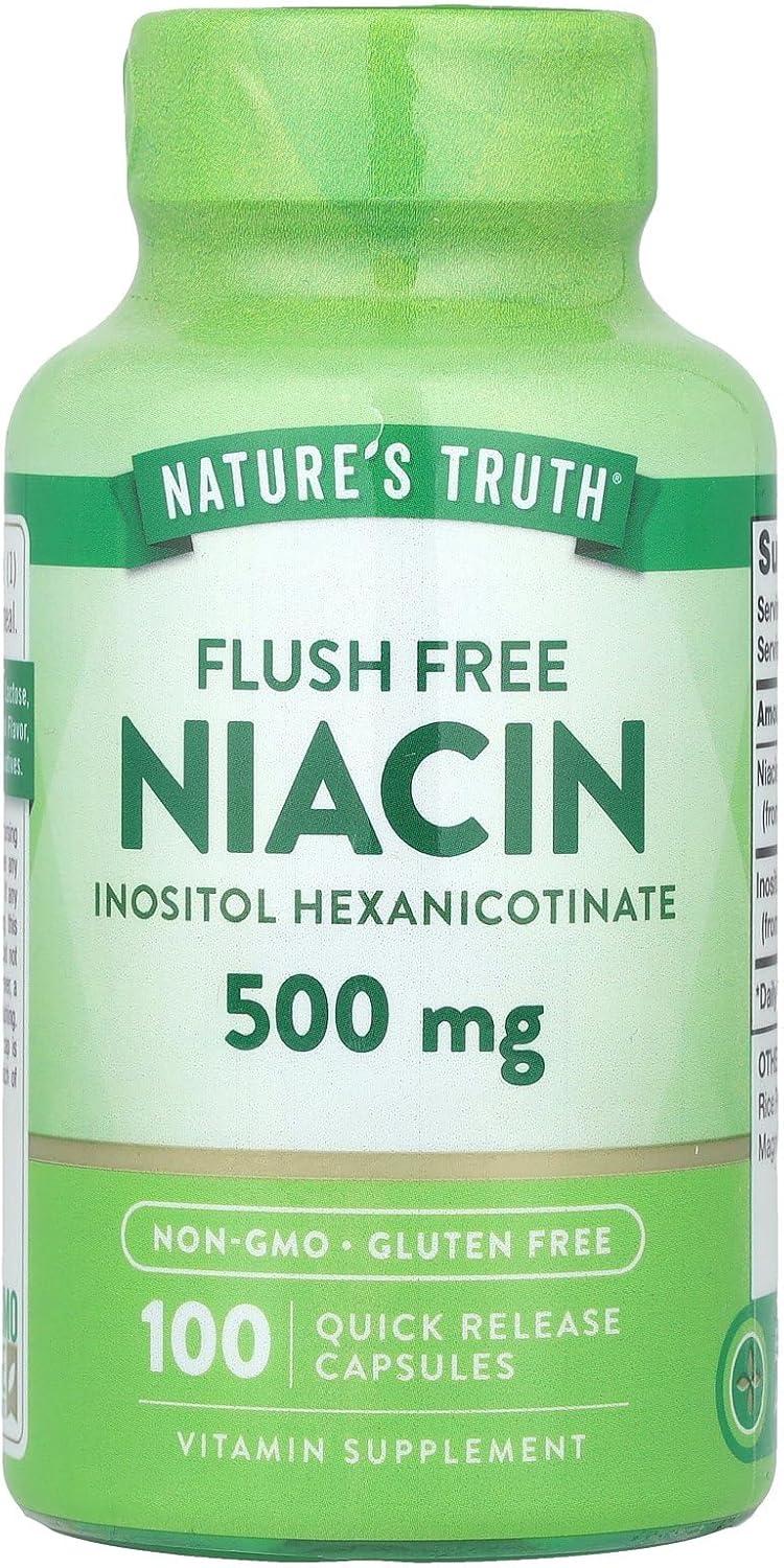 Nature's Truth Flush Free Niacin 500 mg 100 Caps, 100 Count