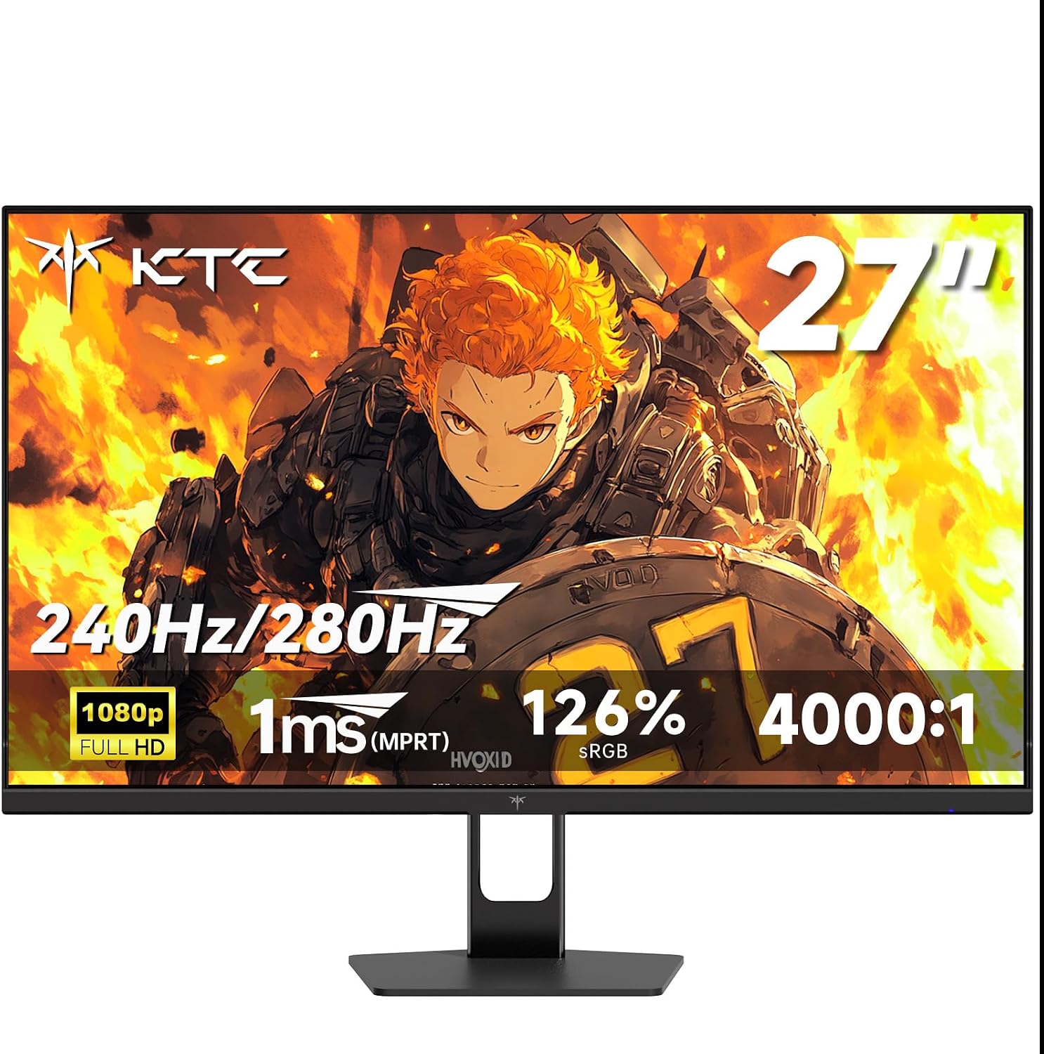 KTC 24.5 Inch Gaming Monitor, 180Hz OC 200Hz Monitor FHD, Fast IPS, H25T7 | 1080P Monitors 1ms, 128% sRGB HDR10, Adaptive Sync, HDMI DP, VESA Tilt Adjustable for Xbox PS5 Switch, HDMI Cable Inc.