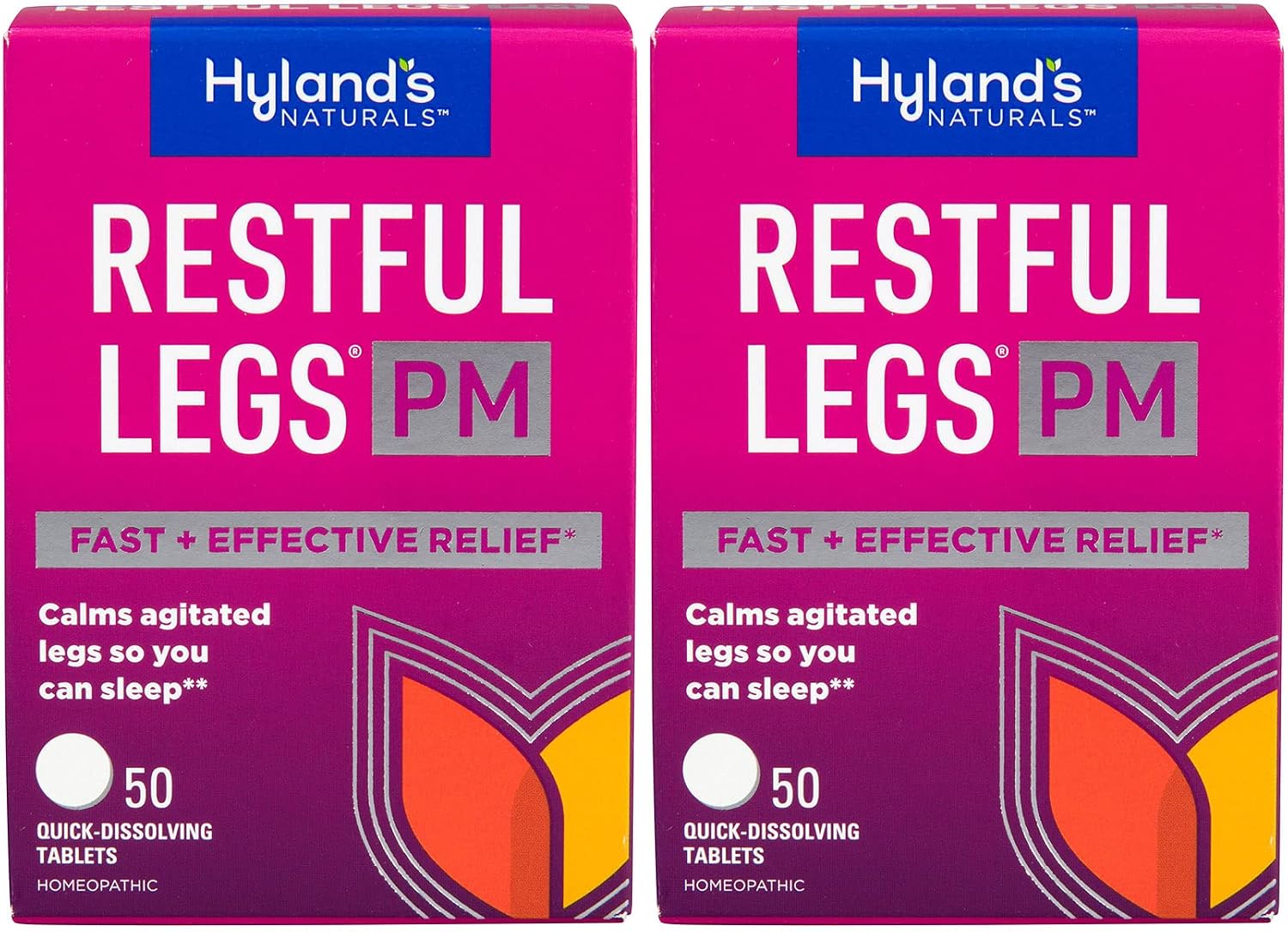 Hyland's Restful Legs PM, Nighttime Formula, Calms Agitated Legs so You Can Sleep, 50 Quick Dissolving Tablets (Pack of 2)