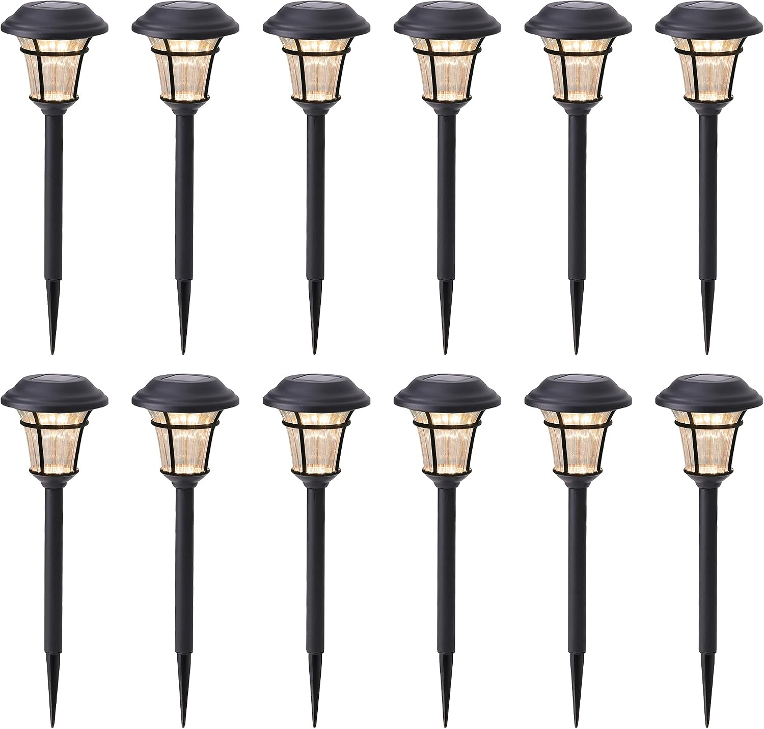 MAGGIFT 12 Pack Solar Pathway Lights Outdoor Solar Garden Lights for Patio, Yard, Driveway
