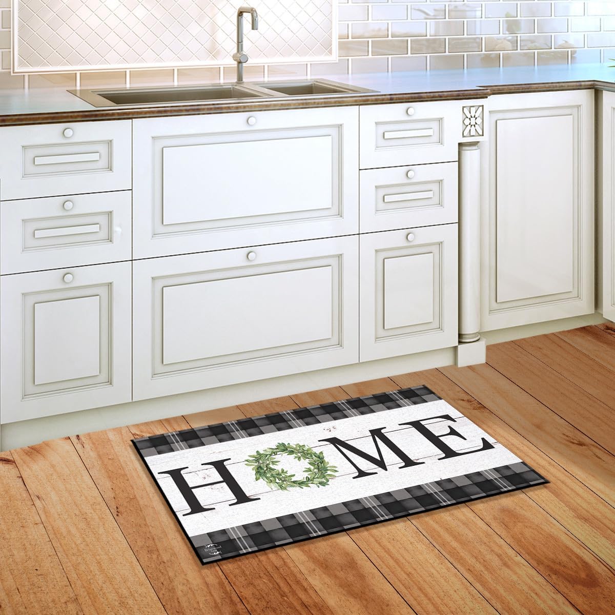 Briarwood Lane Doormat 30x18 Indoor Outdoor Farmhouse Wreath Spring for Spring Doormat