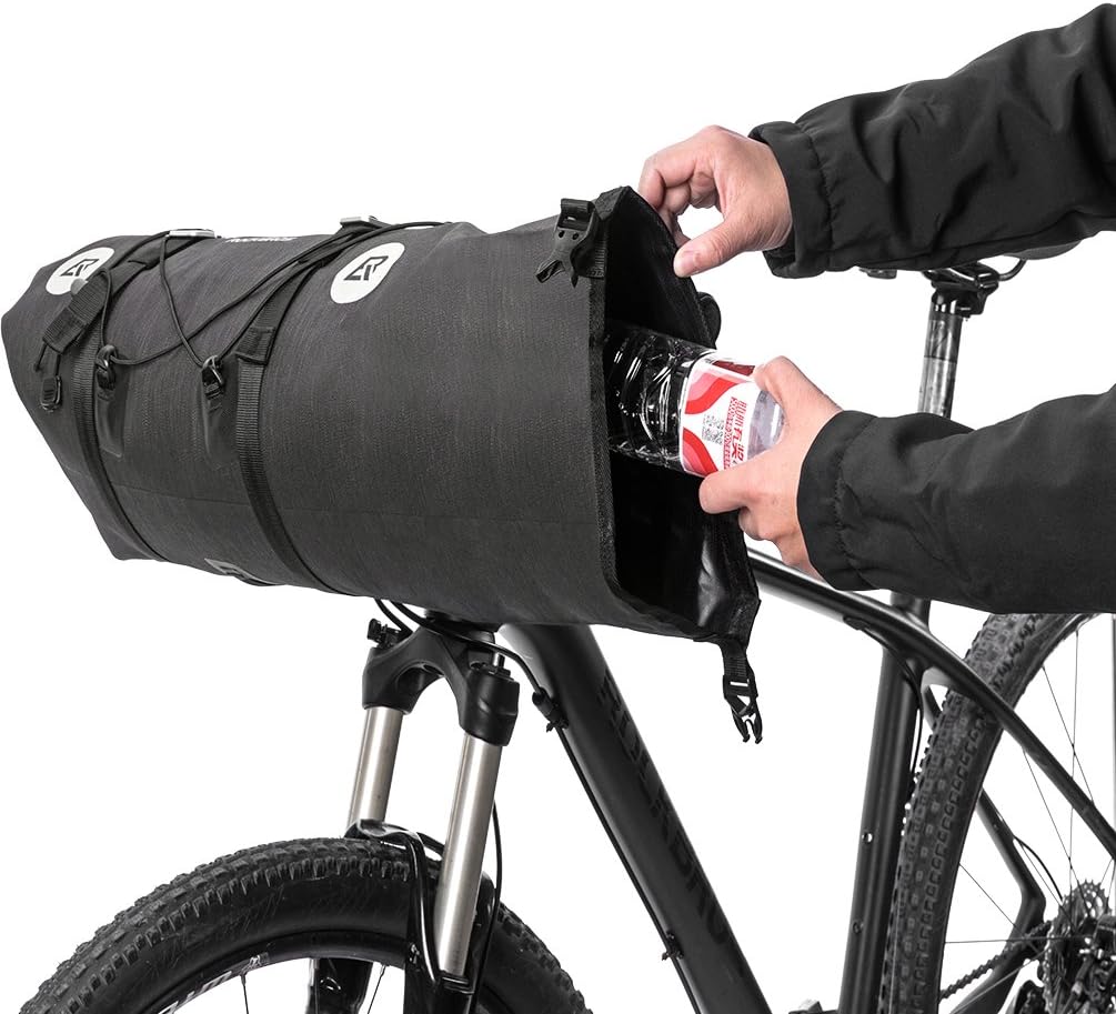 ROCKBROS Waterproof Handlebar Bags 12L-20L Front 2 Dry Packs for MTB Road | 600D TPU Material,Reflective Logo,Suitable for Cycling Traveling Camping