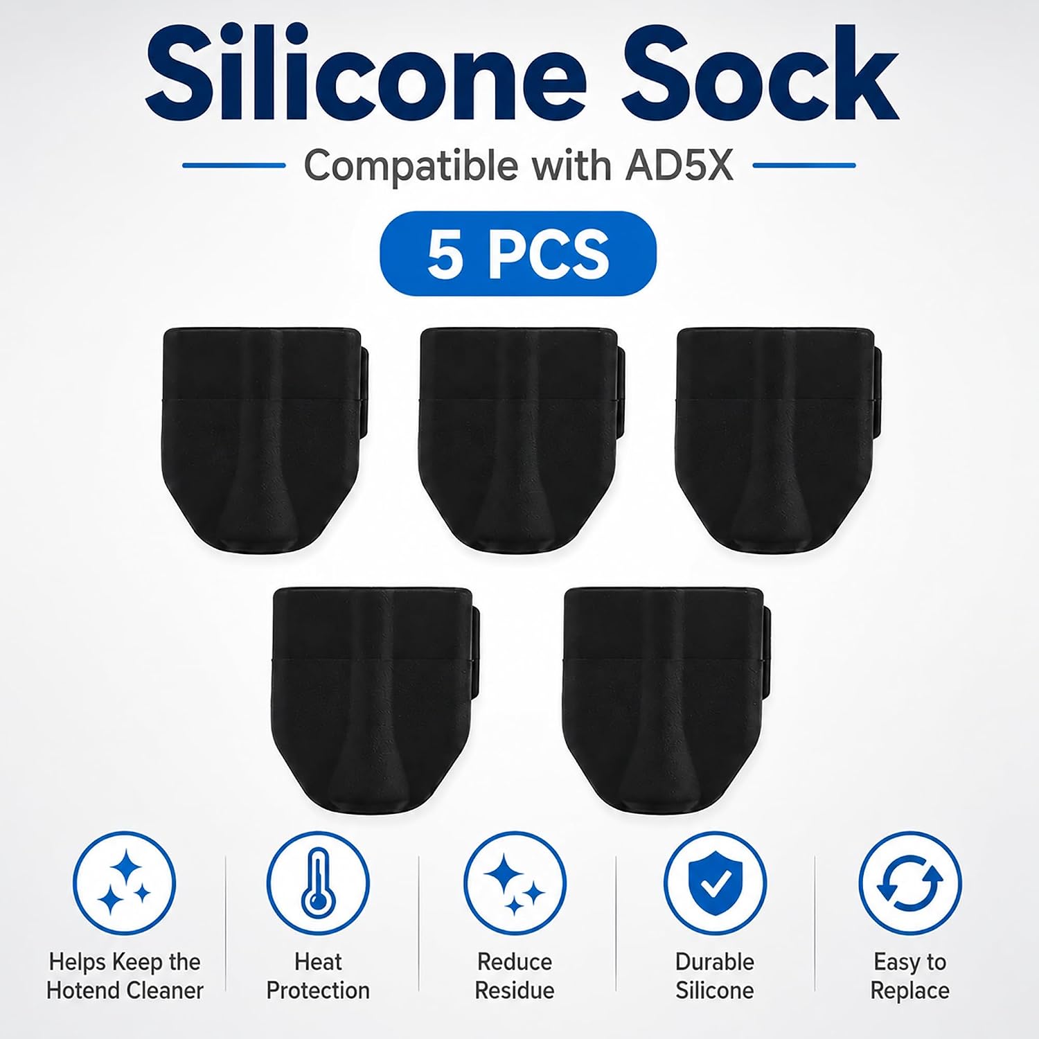 3D Printer Tool Kit for Flashforge AD5X, Nozzle Cleaning Accessories | Includes silicone socks, nozzle brushes, PTFE tube, clog poke, Allen keys