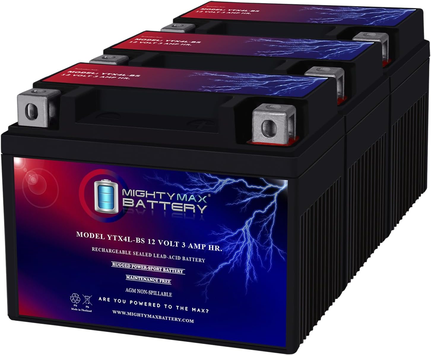 Mighty Max Battery YTX4L-BS Replacement for 1999-03 E-Ton AXL, TXL, NXL, RXL 50 and 90cc