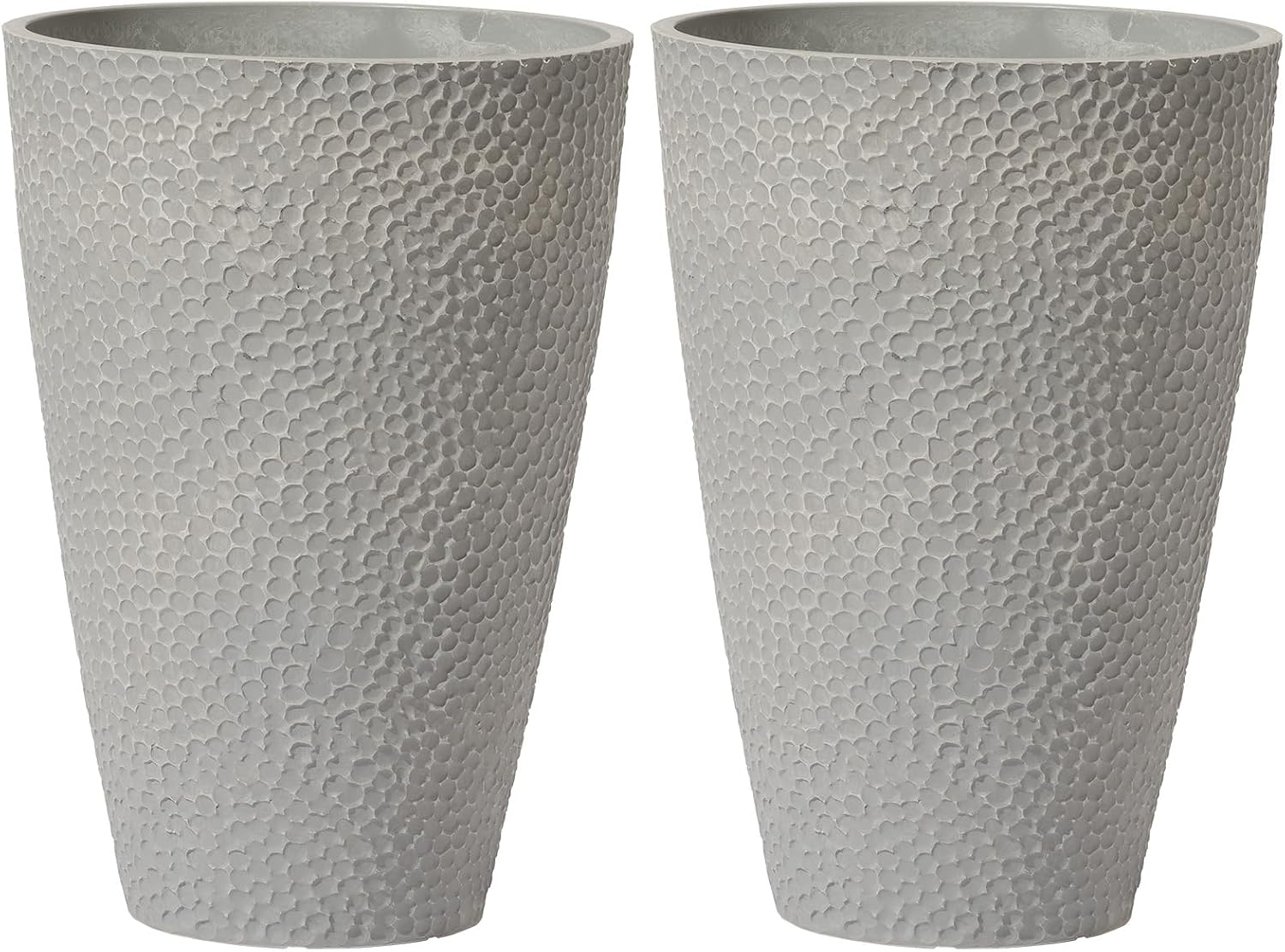 LA JOLIE MUSE Tall White Planter for Indoor Plants,20 Inch Tall Round Planter, Modern Flower Pot Containers,Large Decorative Tree Plant Pot,1 Pack