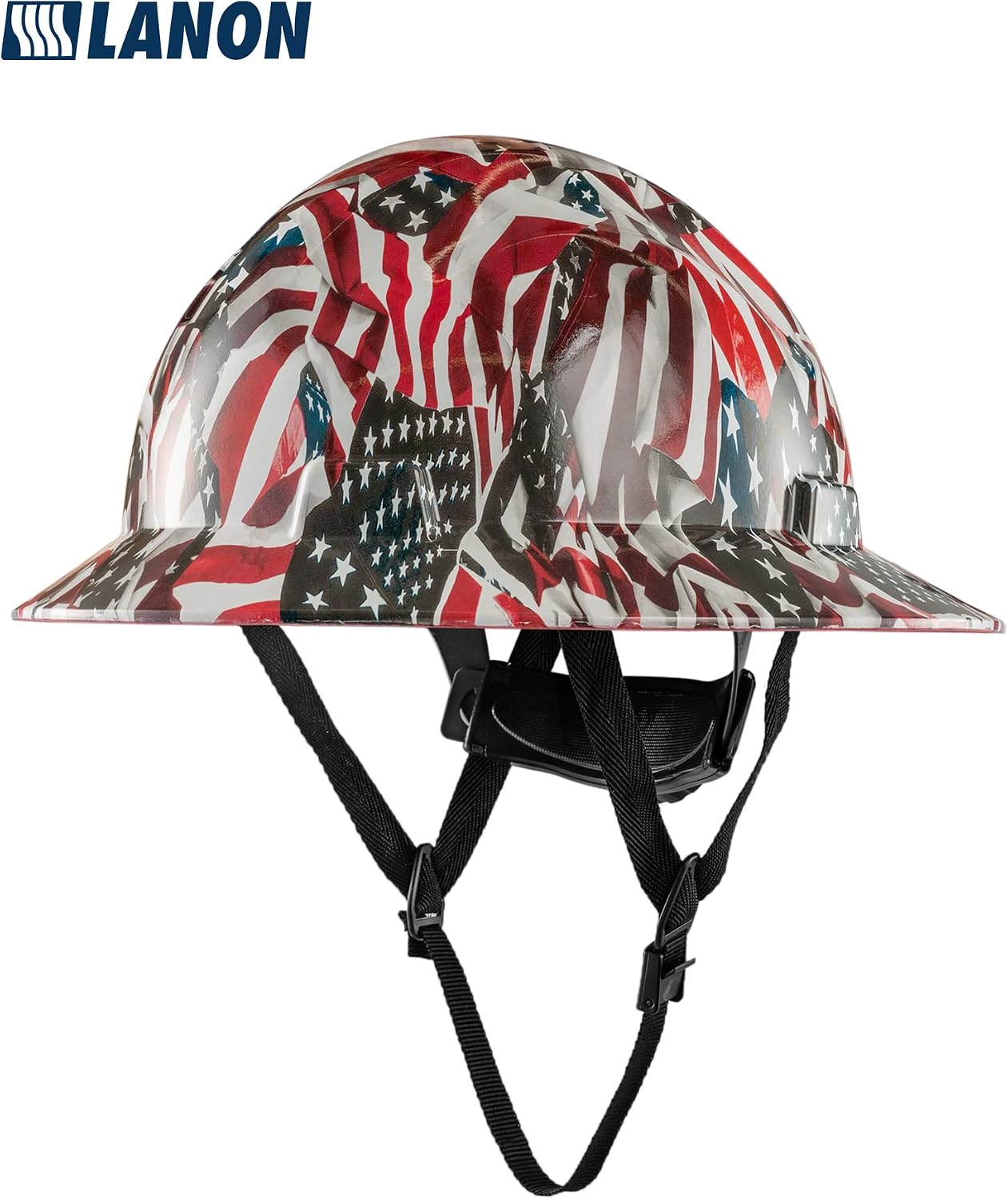 LANON Full Brim FRP Hard Hat, Class C, Premium Charcoal Gray Design