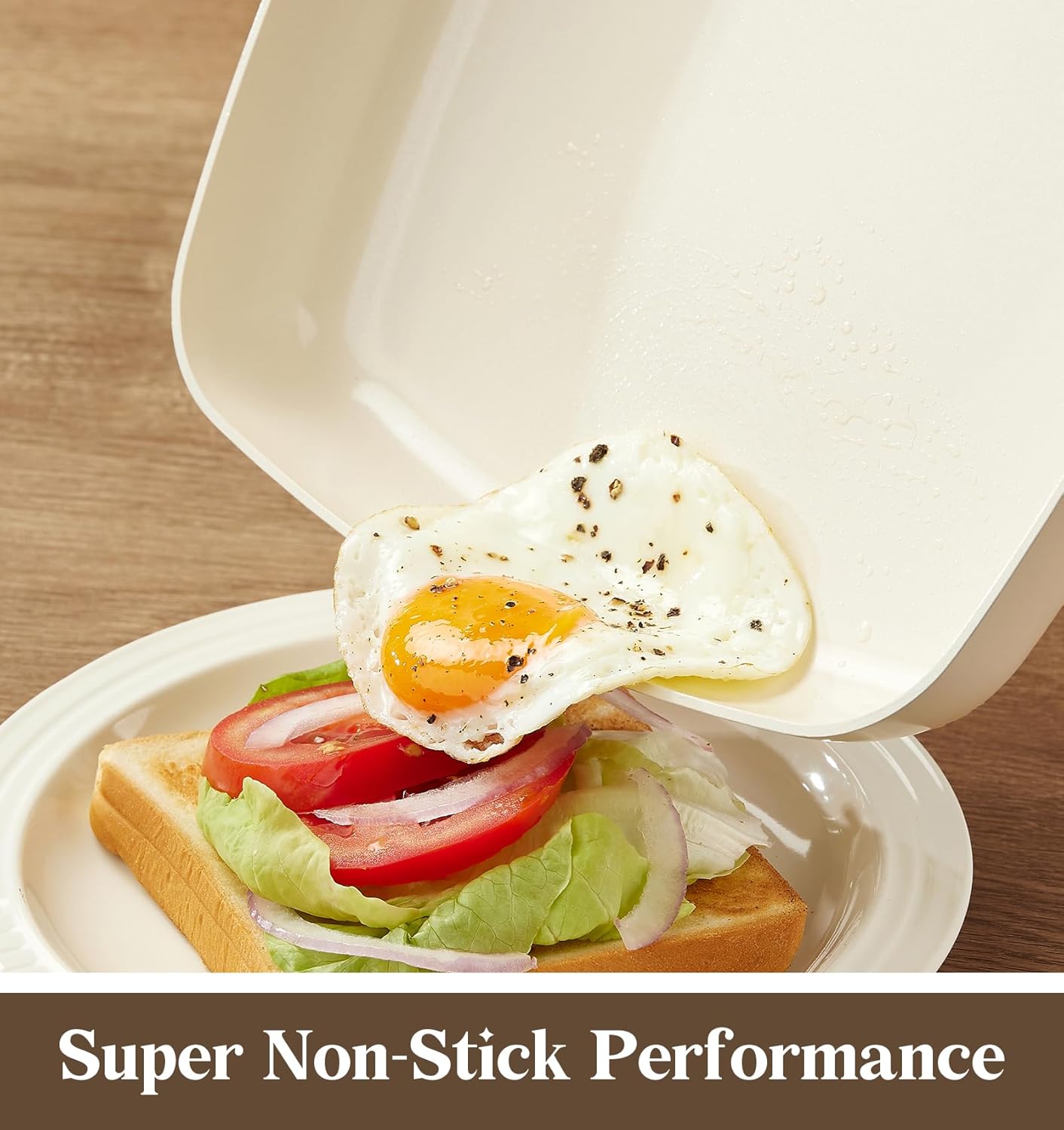 KOCH SYSTEME CS 9.5 Inch Nonstick Grill Pan for Stove Tops, Marble Coating Square Grill Skillet with Lid, Fry Pan Compatible with all Stoves