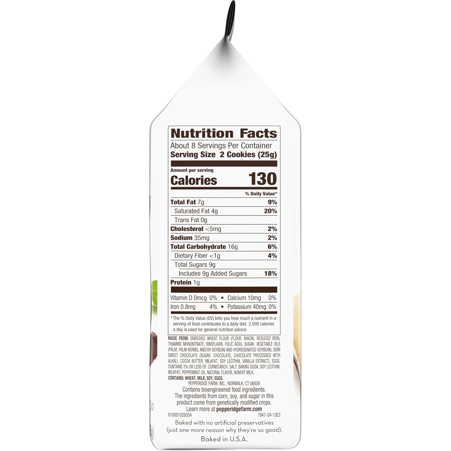 Pepperidge Farm Milano Milk Chocolate Cookies, 6 OZ Bag (15 Cookies)