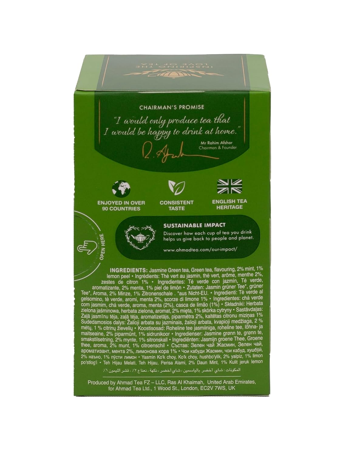 Ahmad Tea Green Tea, Green Tea Teabags 100 ct - Caffeinated & Sugar-Free