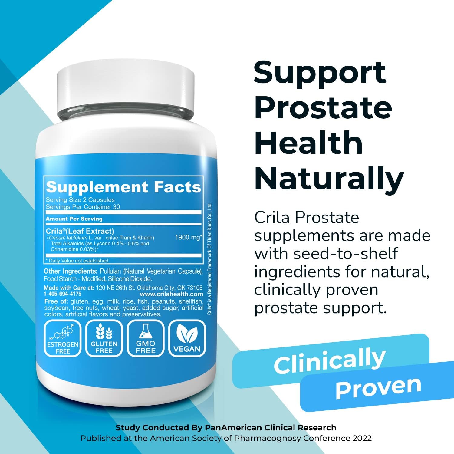 CRILA Saw Palmetto Alternative | Natural Crinum Latifolium Prostate Dietary Supplement I 2 Month Supply | Nighttime Prostate for Men*, Mens Sleep* | Patented Prostate Support