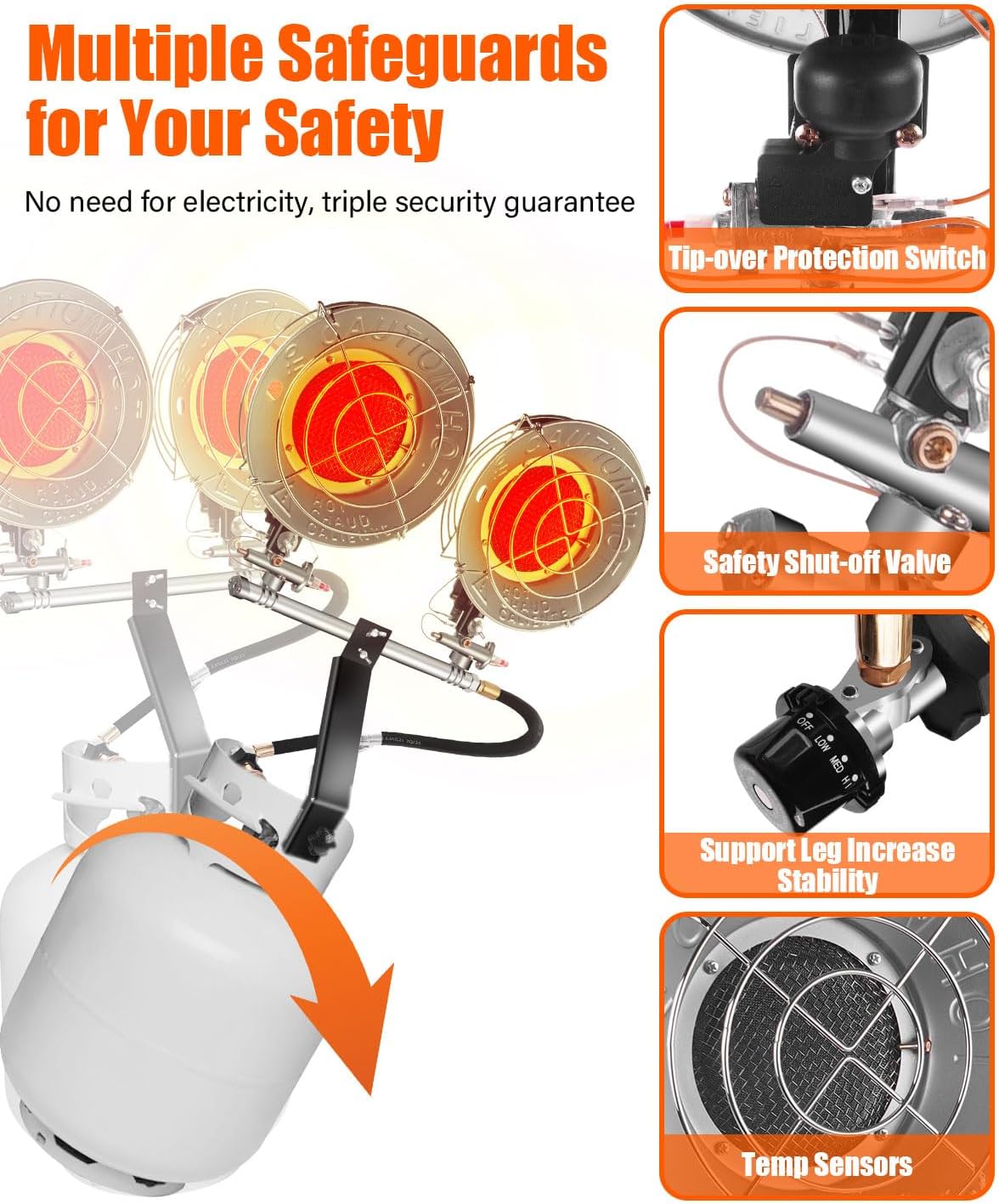 30000 BTU Portable Propane Heaters for Indoor Outdoor Use