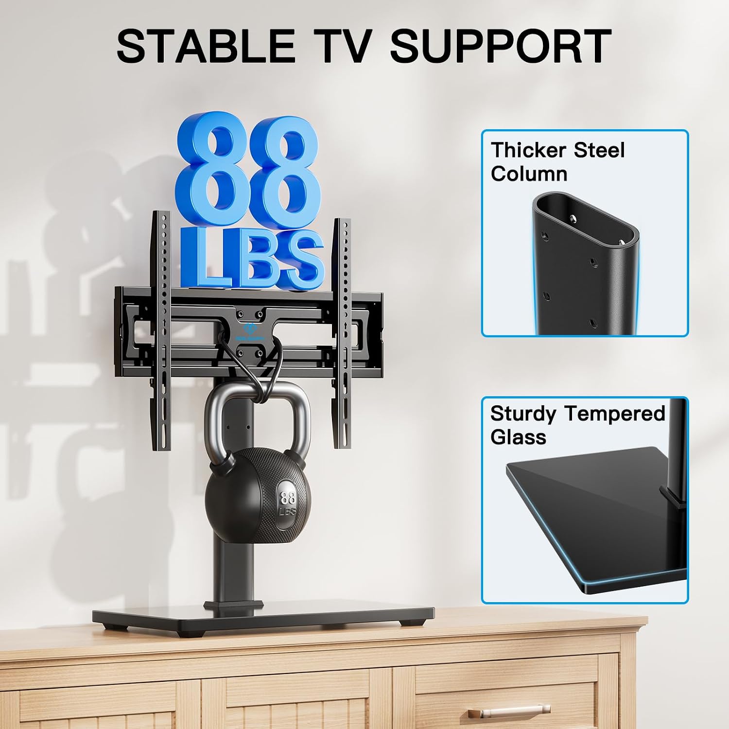 PERLESMITH Universal TV Stand Legs for 37-78 inch TVs to 99lbs with Mount