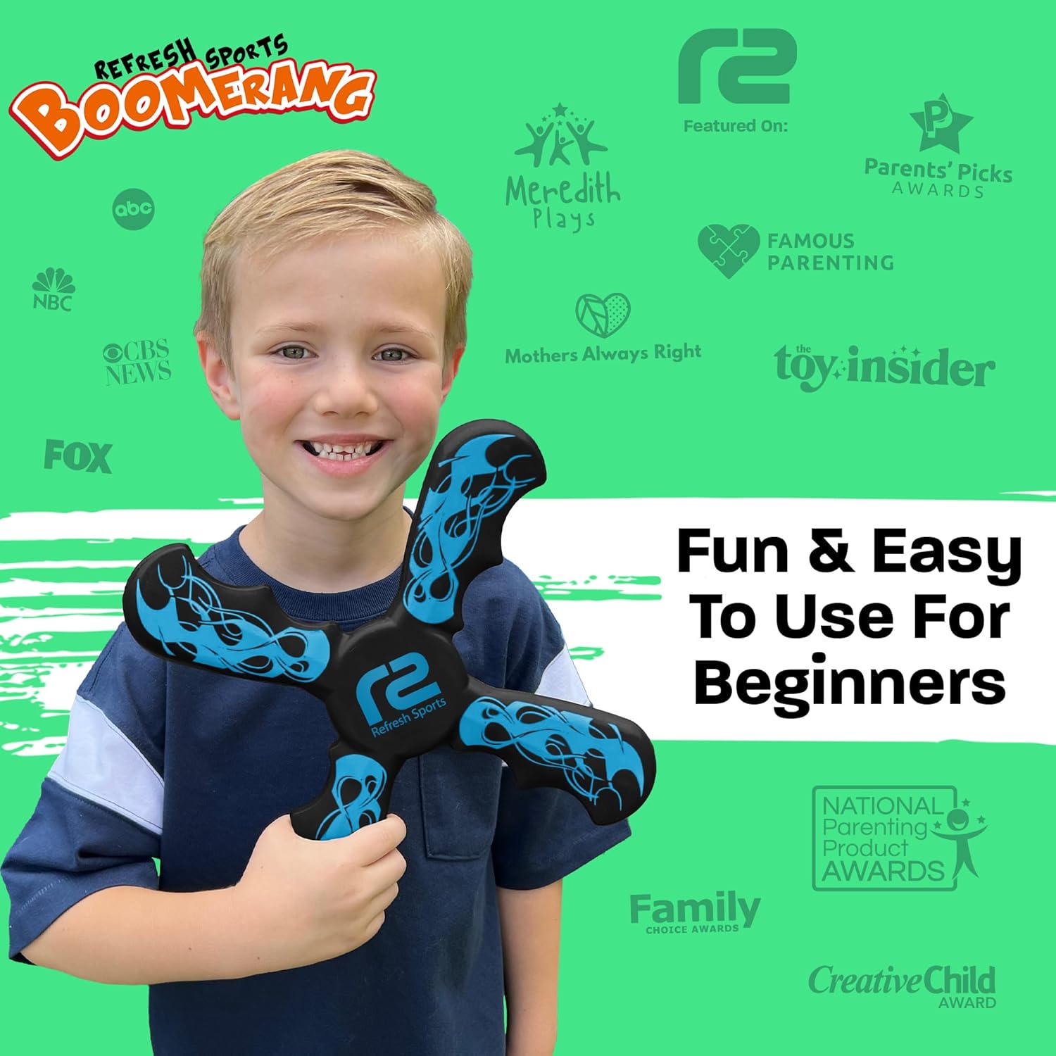 Boomerang for Kids - Fun & Easy To Use - Toys for Ages 8-13 - Birthday Gifts for Kids 5 6 7 8 9 10 Year Old Boy Gift - Best Outdoor Summer Gifts For