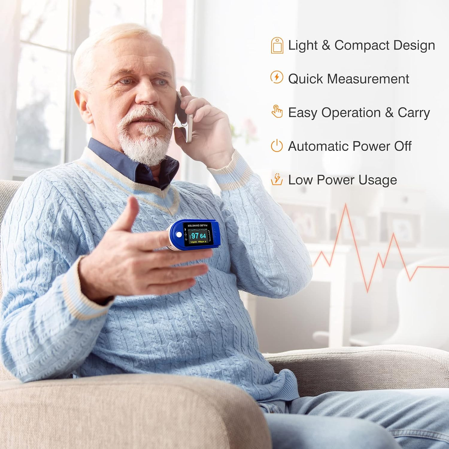 easy@Home Fingertip Pulse Oximeter (Not for Medical Use) EHP050