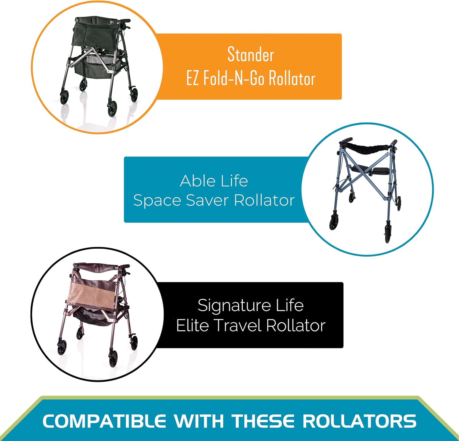 Stander Locking-Swivel Front Wheel Kit, 6-inch Replacement Wheels for Stander Wonder Walkers and Signature Life Elite Travel Walker, Set of 2