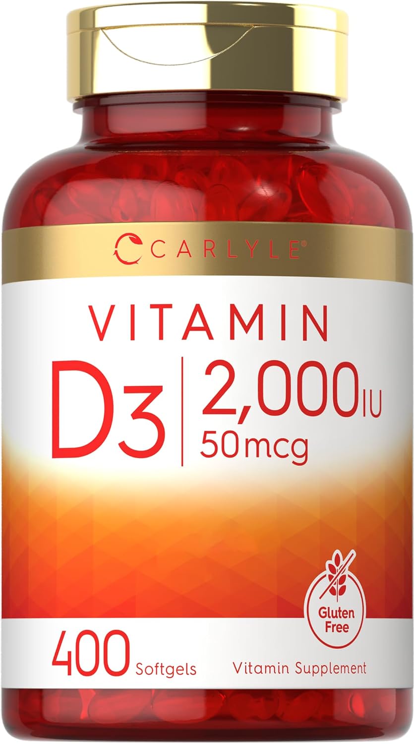 Carlyle Vitamin D3 2000IU Softgels | 400 Count | 50 mcg