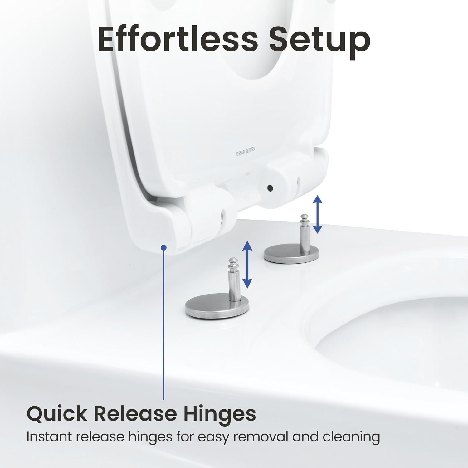 LUXE TS1008E Slow Close Elongated Comfort Fit Toilet Seat, White