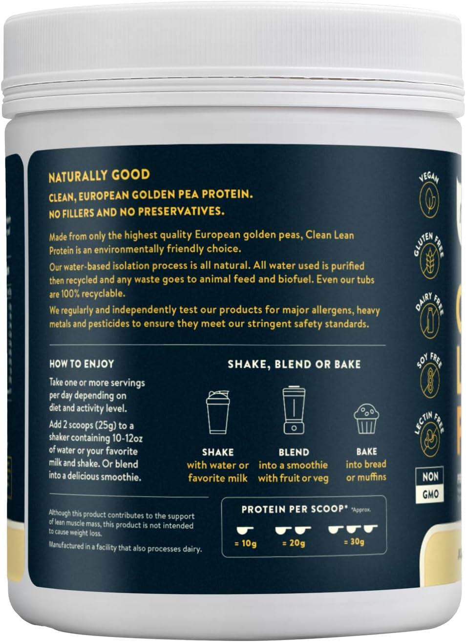 Nuzest Clean Lean Protein - Vegan Pea Protein Powder Rich Chocolate 1.1 lb | 20 Servings with 18g Protein Plant Based Protein Powder, Only 4 Ingredients, Dairy Free, Gluten Free, GMO Free, Protein Shake