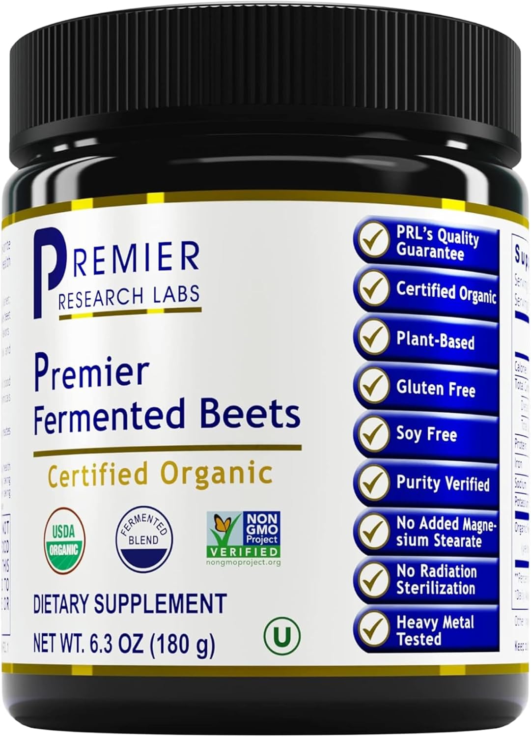 Premier Research Labs Premier Fermented Beets - Beet Root Powder Fermented, Organic Fermented Beets for Men & Women, Beetroot, Nitrates