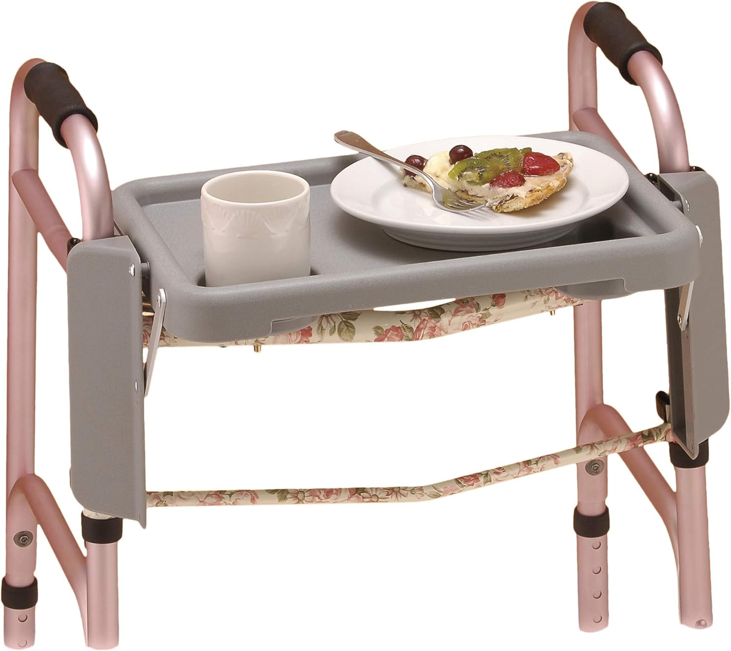NOVA Folding Walker Tray Accessory – Flip-Up Walker Tray with 2 Cup Holders for Food