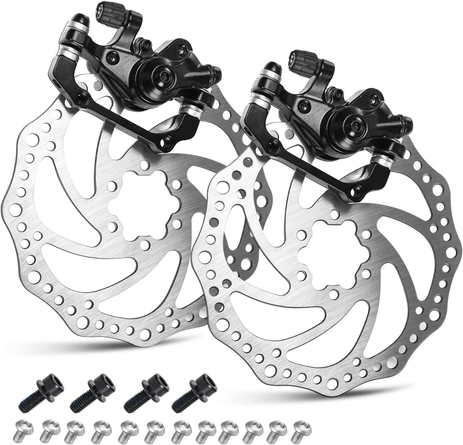 TOBWOLF MTB Cable Disc Brake Kit, Front Rear Calipers with 160mm Rotors