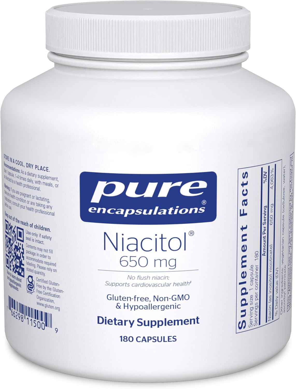 Pure Encapsulations Niacitol 650 mg | Hypoallergenic No-Flush Niacin to Support Digestion, Hormone Synthesis