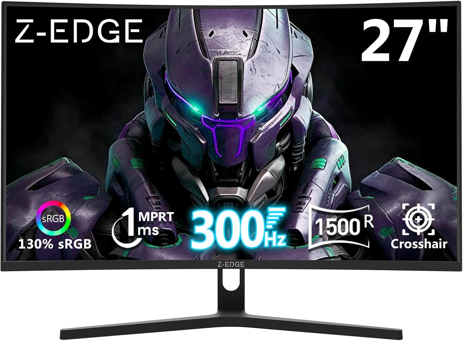 Z-Edge 34 inch WQHD 1440P Curved Gaming Monitor, 240Hz Computer Monitor | AG34P 1500R Frameless 21:9 Curved Screen, Height Adjustable, Office & Gaming, 1ms, Dual DP & HDMI, Metal Stand