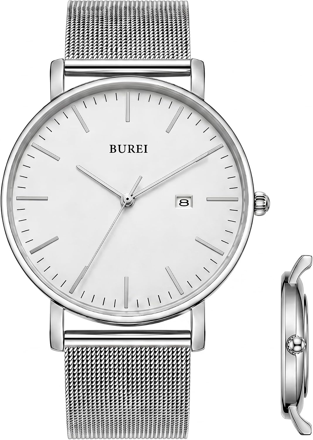 BUREI Men Wrist Watches Fashion Minimalist Thin Analog Quartz Waterproof Watches for Men, Refined Gifts for Men, Boyfriend, Husband, Dad