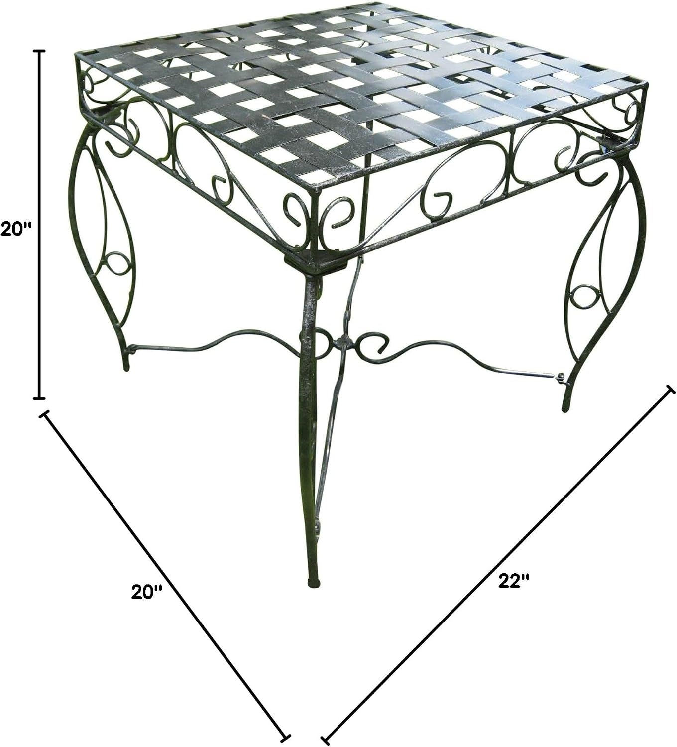 Iron Side Table - Lattice (Black Pewter) (22"H x 20"W x 20"D)