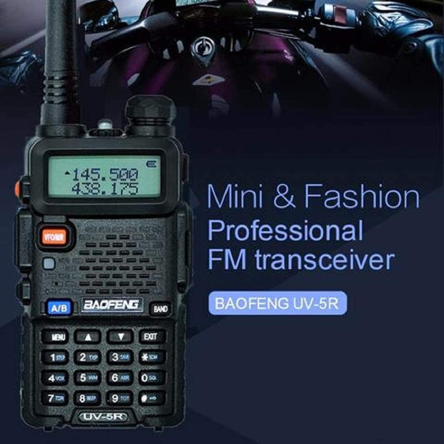 Baofeng UV-5R Ham Radio Handheld, Dual Band Two Way Radio (Black) | 144-148MHz 420-450Mhz Walkie Talkie, 1800mAh Li-ion Battery