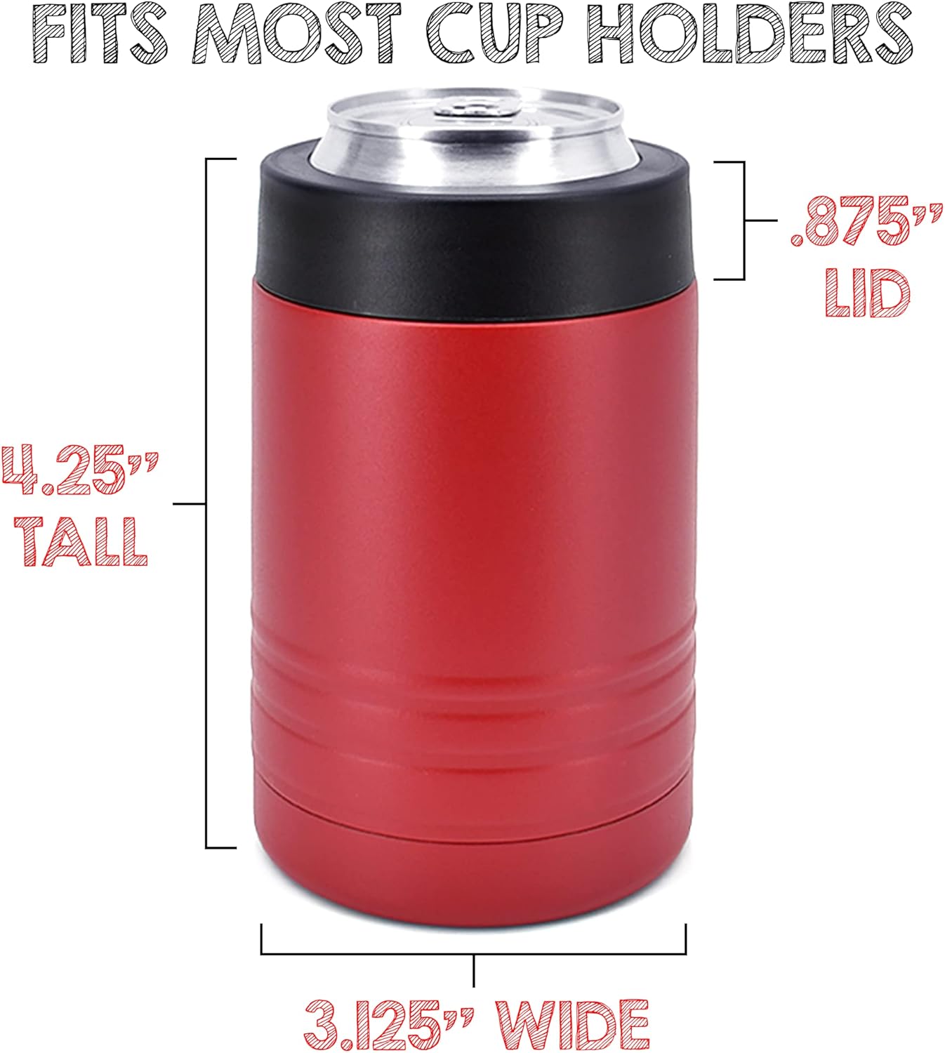 Clear Water Home Goods 12 oz 4-in-1 Stainless Steel Can Cooler (6-Pack)