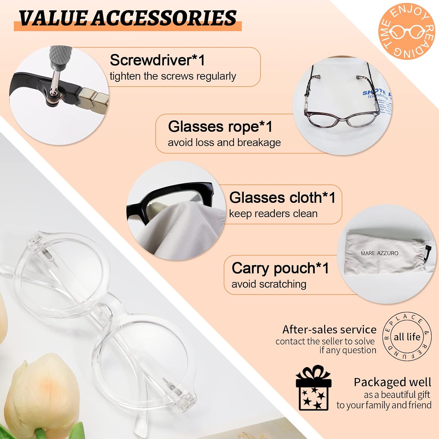 MARE AZZURO Round Reading Glasses 2.5 Women Stylish Readers 0 1.00 1.25 1.50 1.75 2.00 2.25 2.50 2.75 3.00 3.50 4.00 5.00 6.00 (Black 250)