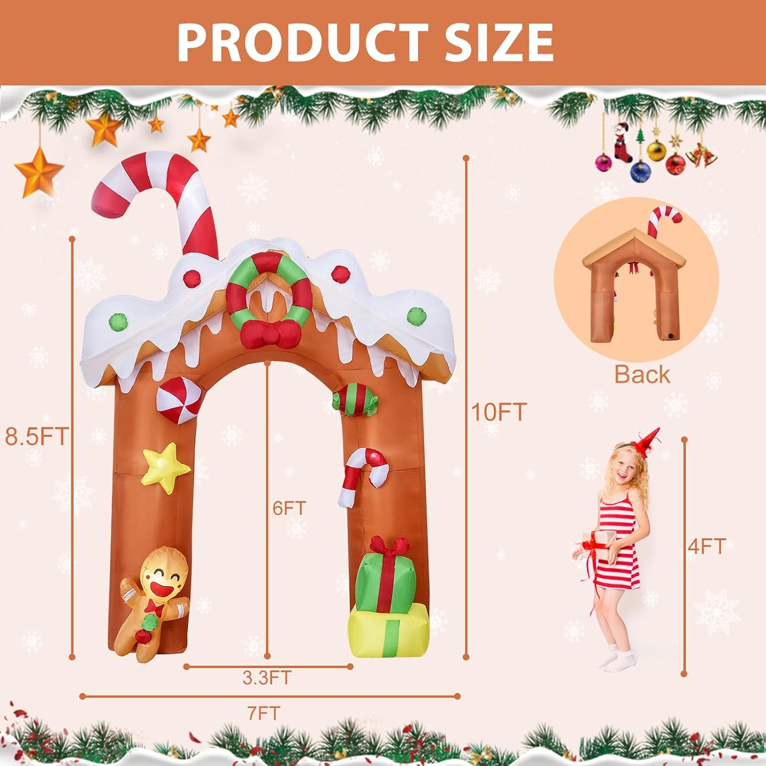 6.5FT H Animated Christmas Inflatable Tree with Santa Claus Chased by Dog Build-in LED Lights Funny Inflatable Dog Chasing Santa Claus,Blow Up Christmas Indoor Outdoor Decor