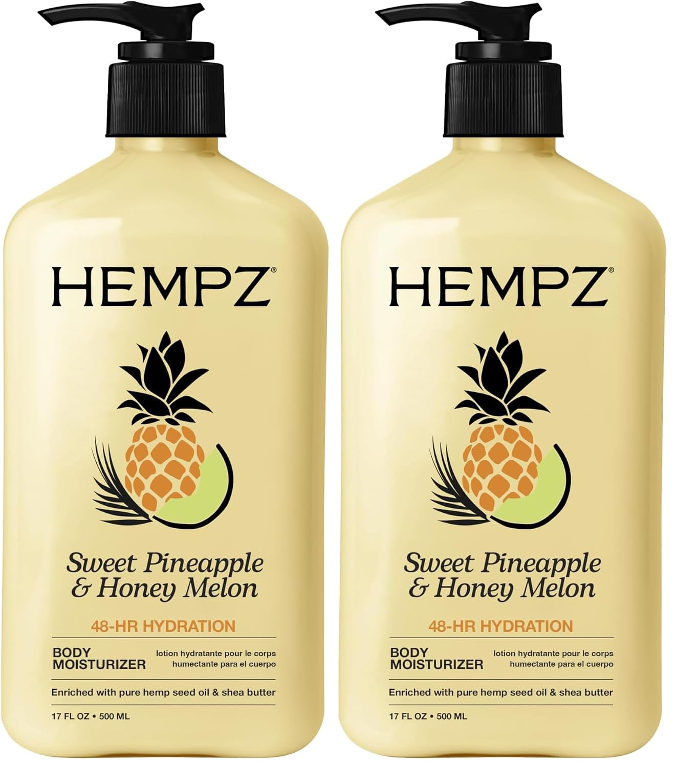 HEMPZ Body Lotion - Sweet Pineapple and Honey Melon - Daily Moisturizing Cream - 17oz