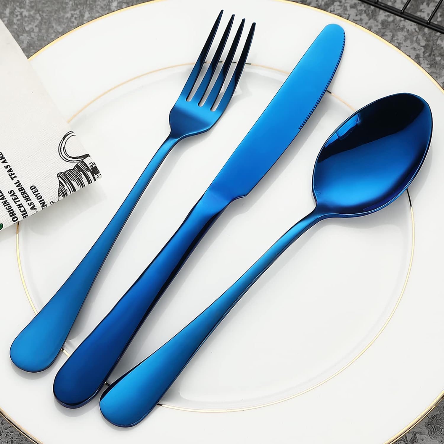 VANDBAO Rainbow Flatware Cutlery Silverware Set 20 Pieces, Stainless Steel Colorful Utensils, Tableware Set Service for 4, Include Knife/Fork/Spoon
