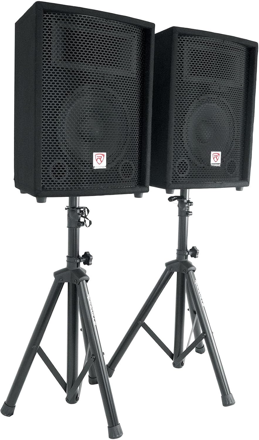 Rockville RPG2X10 10" PA Speaker Pair with Mixer and 2 UHF Wireless Mics