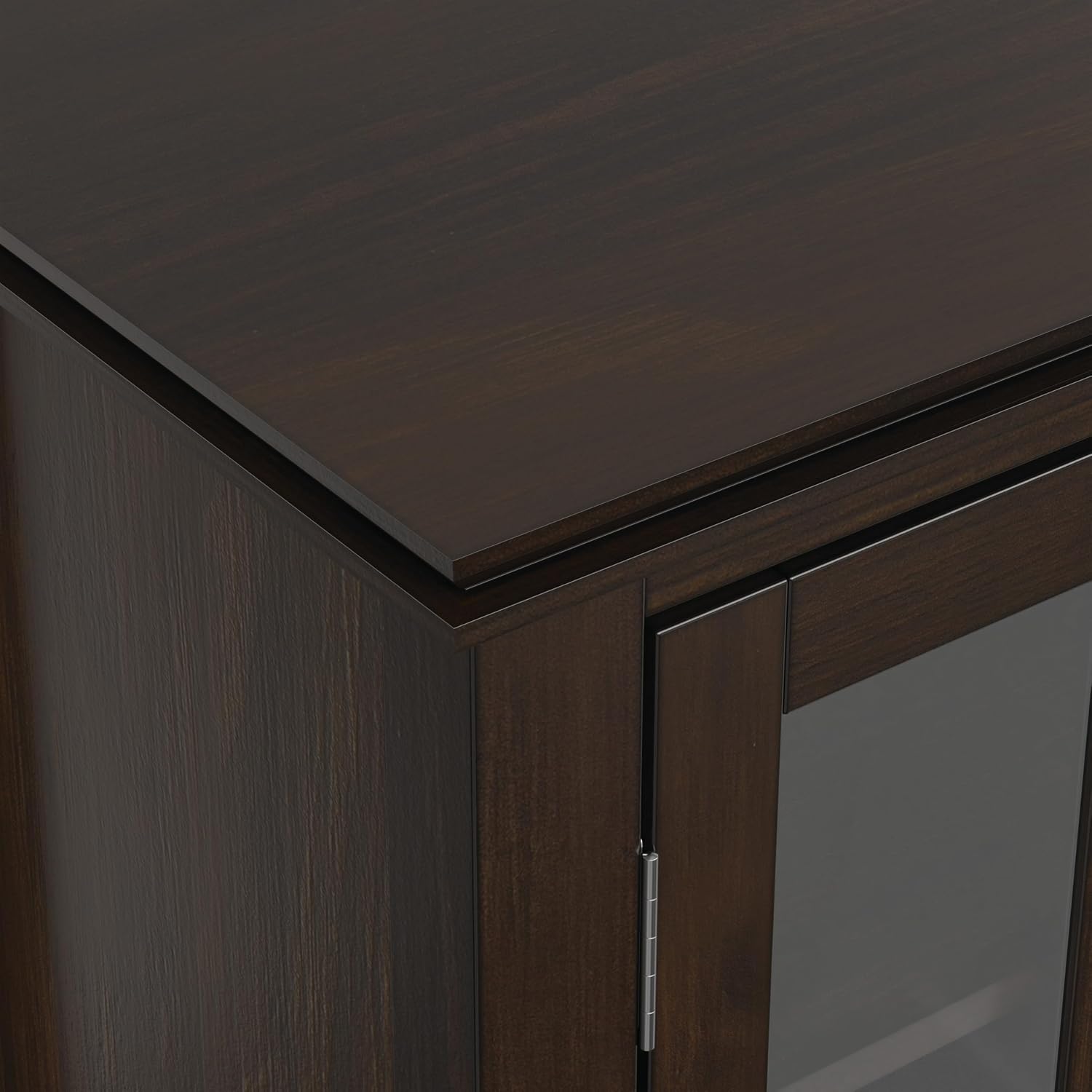 SIMPLIHOME Artisan 53" Wide Solid Wood TV Stand in Russet Brown