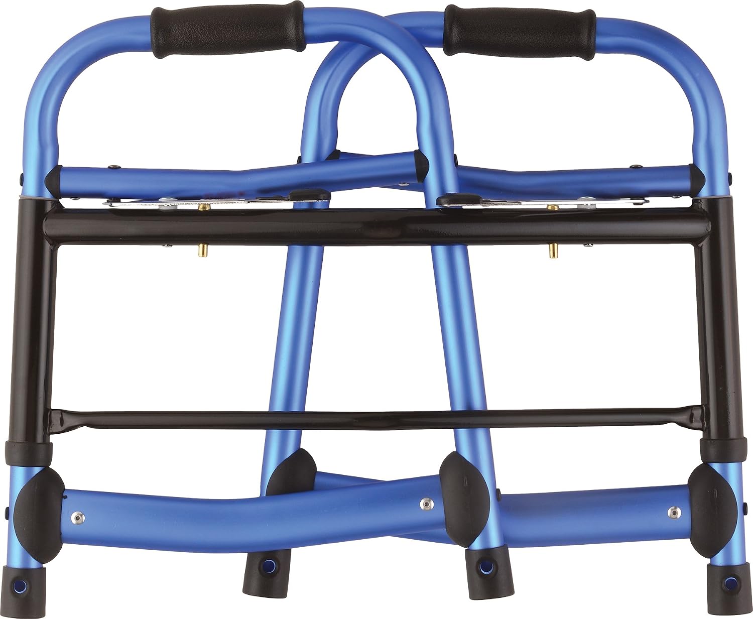 NOVA Medical Products Folding Walker with 5” Front Wheels, Glide Skis and Mobility Bag, Portable and Great for Travel, Blue