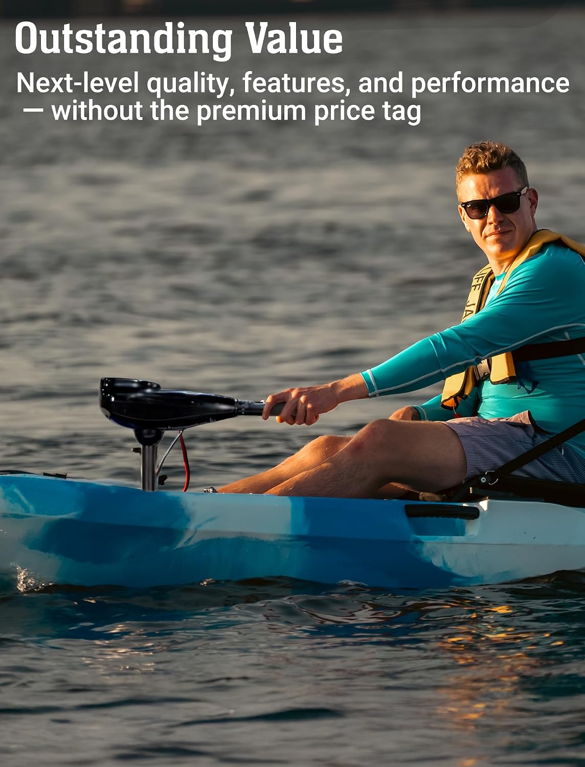 BKC Brooklyn 12.5 Pro Pedal Fishing Kayak, Propeller Drive | Hands-free propeller drive, rudder steering, 550 lb capacity, dry storage, rod holders, 12.5 ft sit-on-top hull
