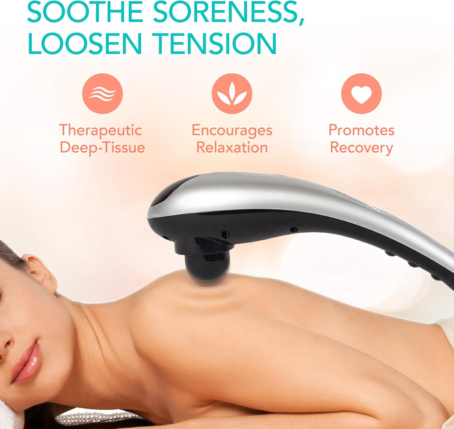 Tapping Pro - Handheld Deep Tissue Back, Neck, Shoulder, Leg, Calf Muscle Massager with Extension Handle - FSA HSA Eligible