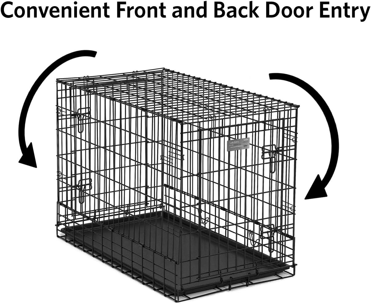 MidWest Homes for Pets Solutions Series Large Side-by-Side SUV Dog Crate, Double Door Folding Metal Cage Designed to Fit in SUVs & Vans, for Dogs up to 90 Lbs