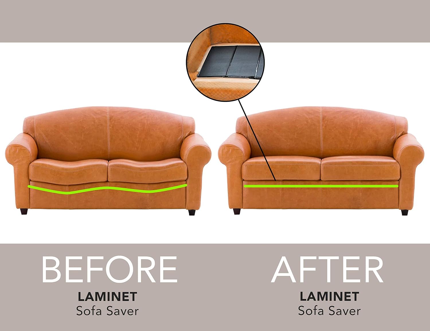 LAMINET Deluxe Extra Thick Sagging Furniture Cushion Support Insert| Seat Saver| New and Improved| Extend The Life of Your Sofa| 60% Thicker - Sofa - 17" L x 66" W