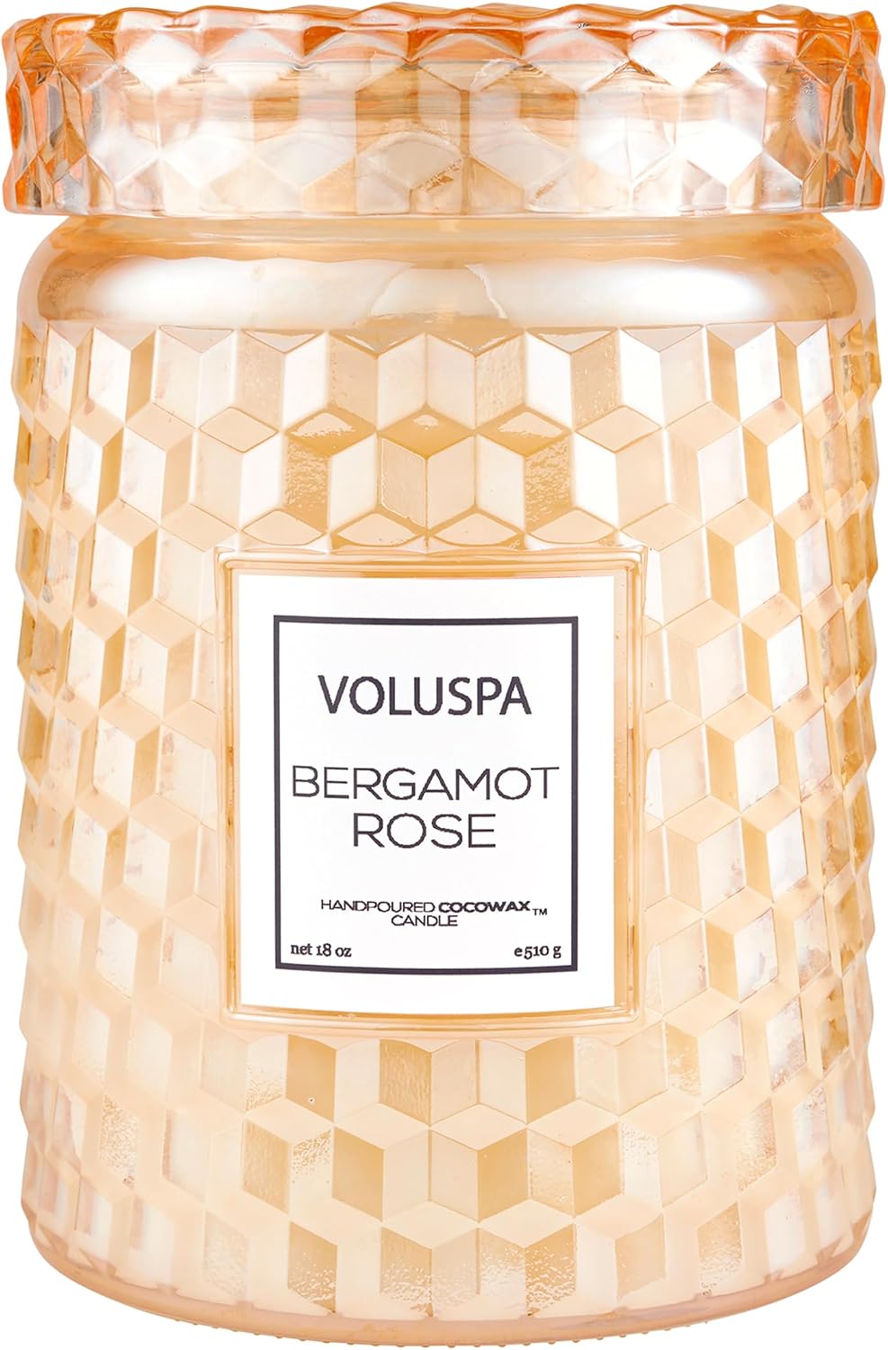 Voluspa Milk Rose, Large Candle Jar, 18 Ounce, 100 Hour Burn Time, Coconut Wax for Clean Burning, Handcrafted in the USA