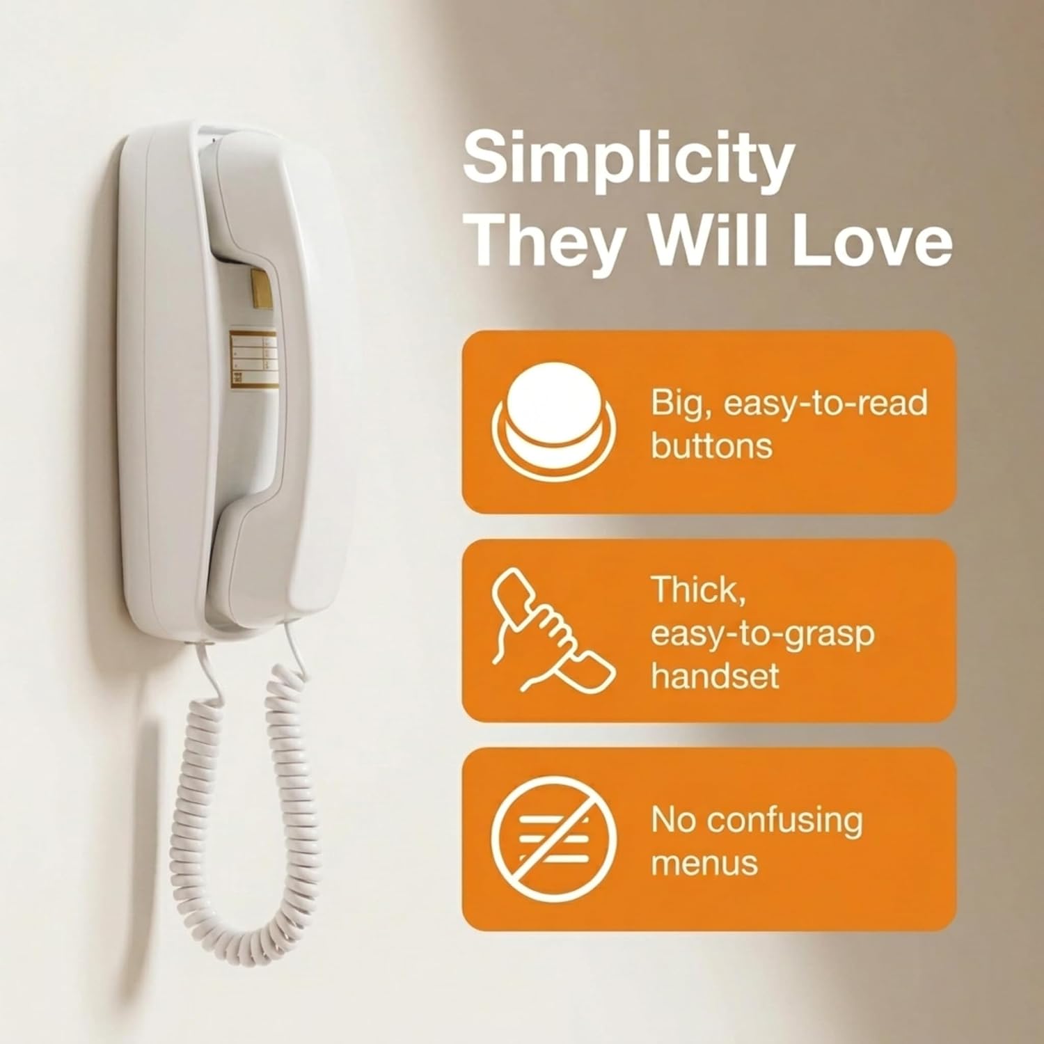 iSoHo Big Button Corded Phone for Seniors – Easy-to-Use Landline with Lighted Keypad, Ergonomic Handset & No Power Needed – Retro Home Phone for Elderly, Visually Impaired & Hard of Hearing | Telephone for seniors, visually impaired, lighted keypad, redi…