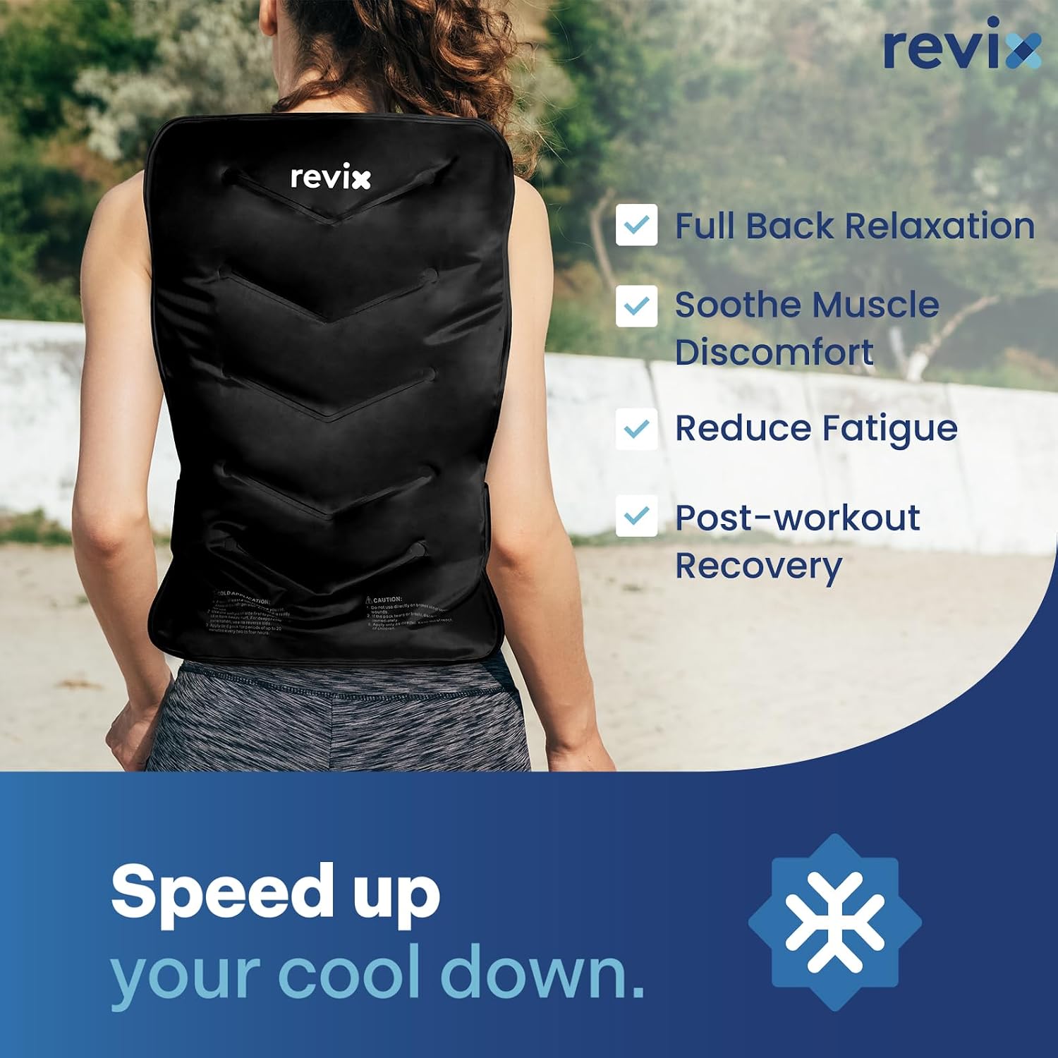 REVIX XXL Full Back Ice Pack Wrap, Large Gel Packs for Injuries Reusable