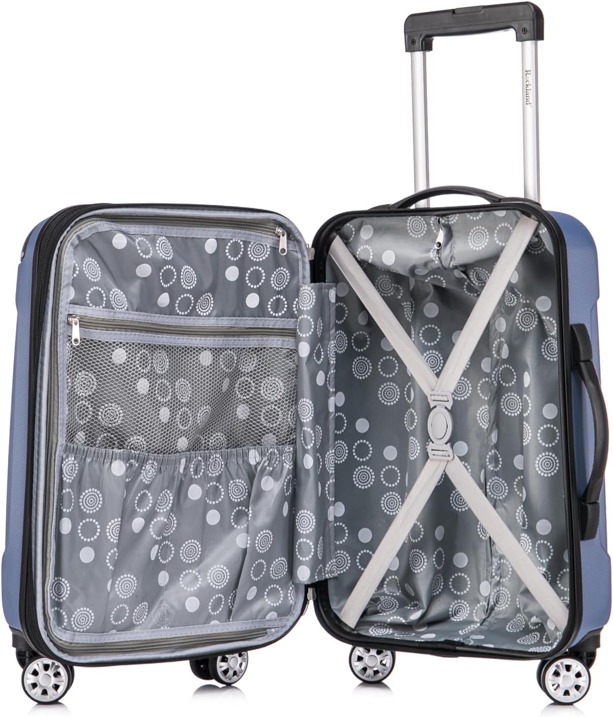 Rockland London Hardside Spinner Wheel Luggage, White, 3-Piece Set (20/24/28)